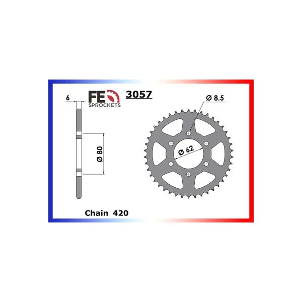 KIT CHAINE FE YZ.50 '80 12X42 SR