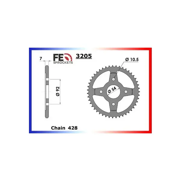 KIT CHAINE FE TZR.50 '07/16 12X47 RX/XW.SR