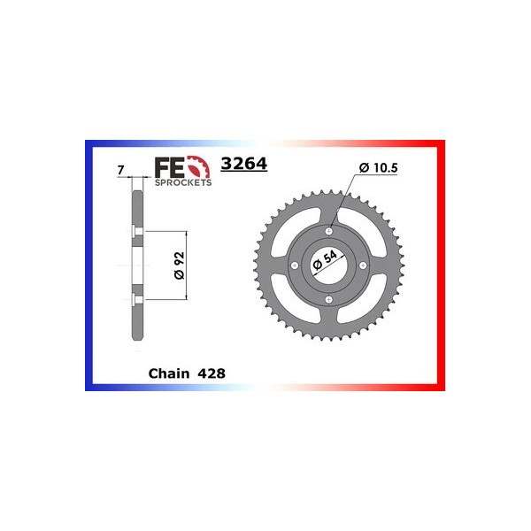 KIT CHAINE FE RD.125.LC '82/84 16X46 OR 