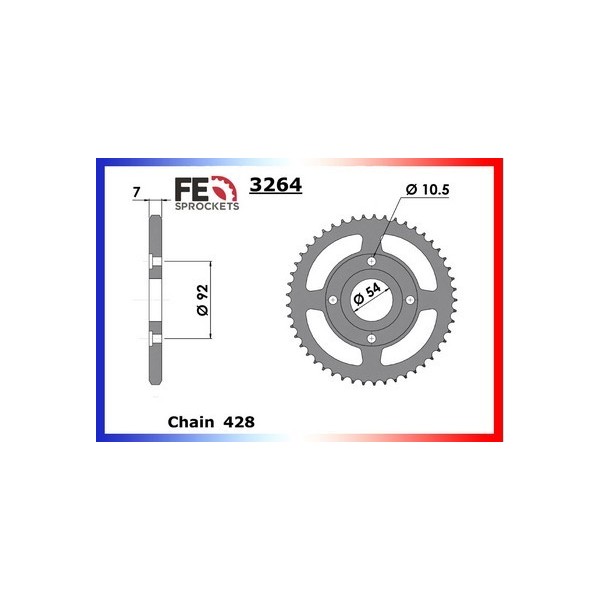 KIT CHAINE FE RD.125.LC '85/88 16X45 OR 