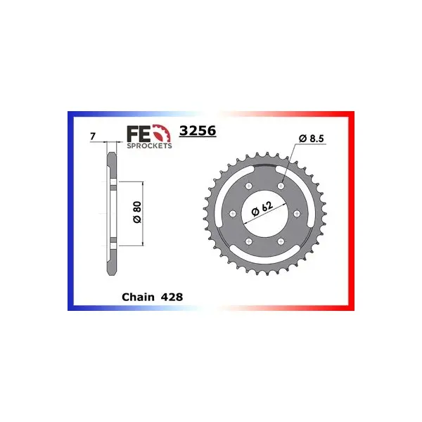 KIT CHAINE FE DT.125.E/F '76/79 16X37 OR