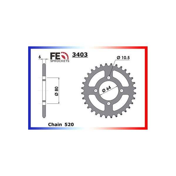 KIT CHAINE FE 125.BREEZE '92/04 12X32 MXµ 