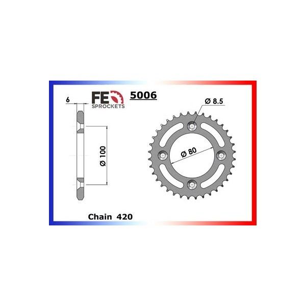 KIT CHAINE FE CR.50.RD '83 14X45 MX 