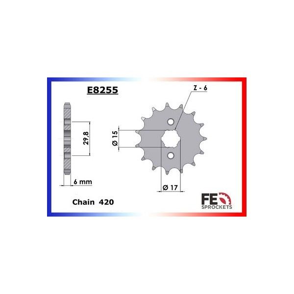 KIT CHAINE FE CR.50.RD '83 14X45 OR 