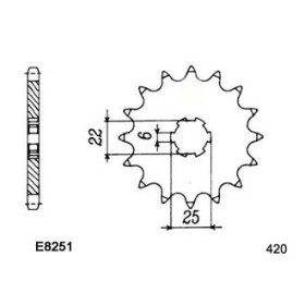 KIT CHAINE FE MTX.50 '84/90 14X42 Rµ