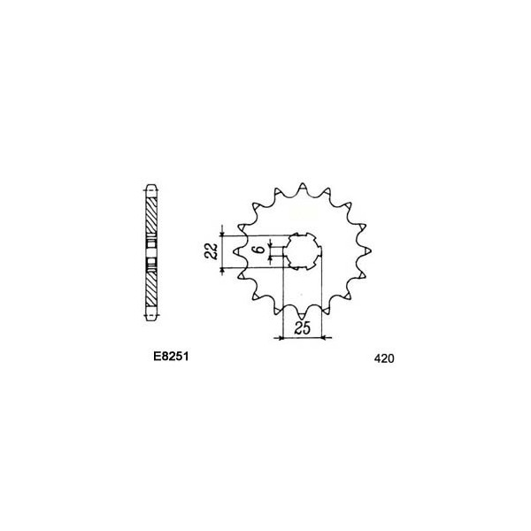 KIT CHAINE FE MTX.50 '84/90 15X38 OR 