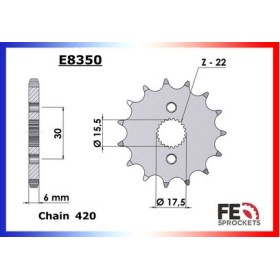 KIT CHAINE FE CR80R '96/02 Ptes Roues 15X49 OR