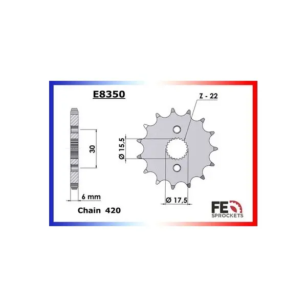 KIT CHAINE FE CR.80.RB'96/02 Gdes Roues 15X55 Rµ