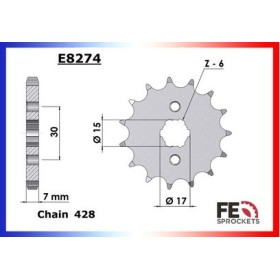 KIT CHAINE FE CRF.100 '04/13 14X50 RX/XW.SR