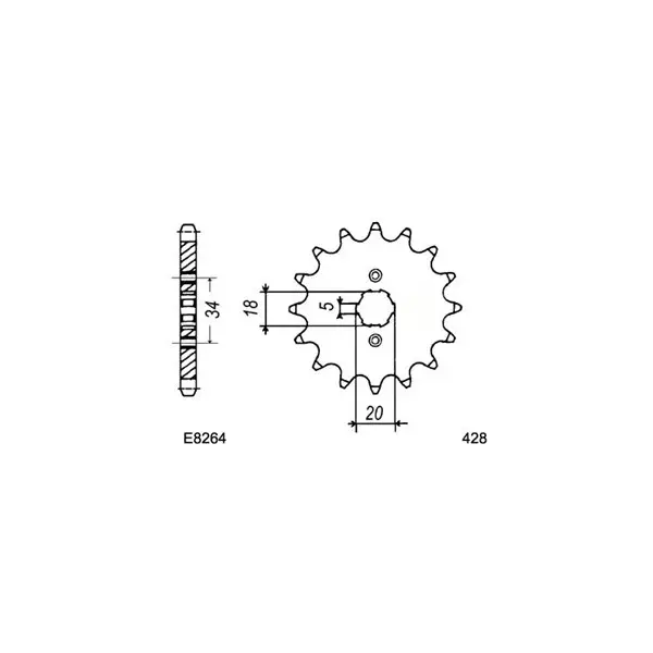 KIT CHAINE FE CB.125.K5 15X47 OR