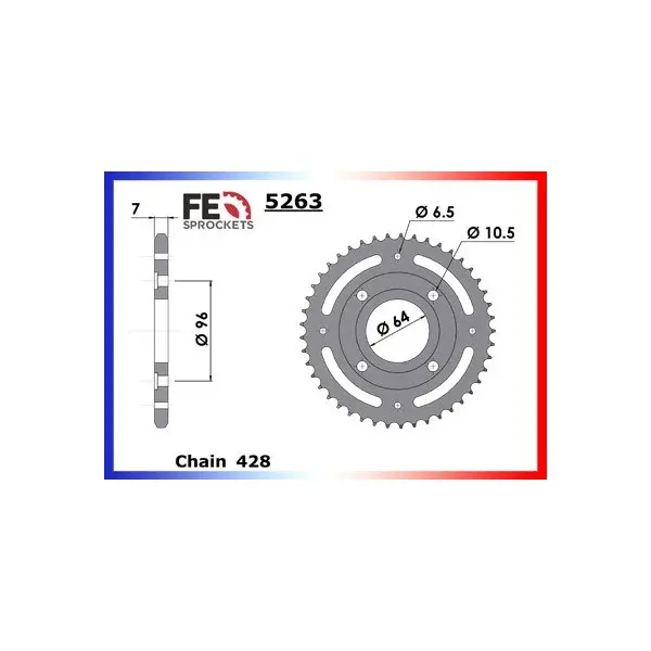 KIT CHAINE FE CG.125 '04/07 14X45 RX/XW.SR