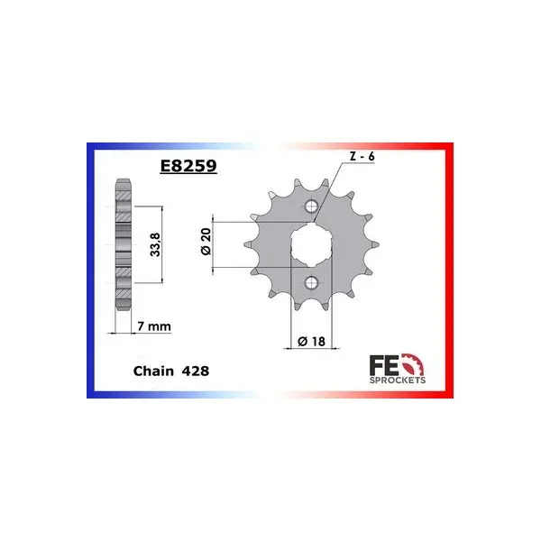 KIT CHAINE FE CB.125.TD '88 15X40 OR