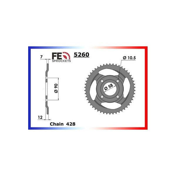 KIT CHAINE FE NX.125 '89/00 16X50 MX 