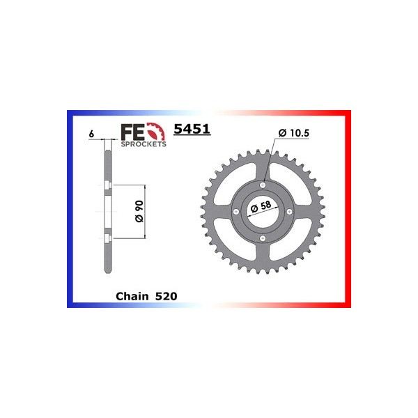 KIT CHAINE FE MTX.125R'87/89(NRJ/RALLY) 13X40 MX 