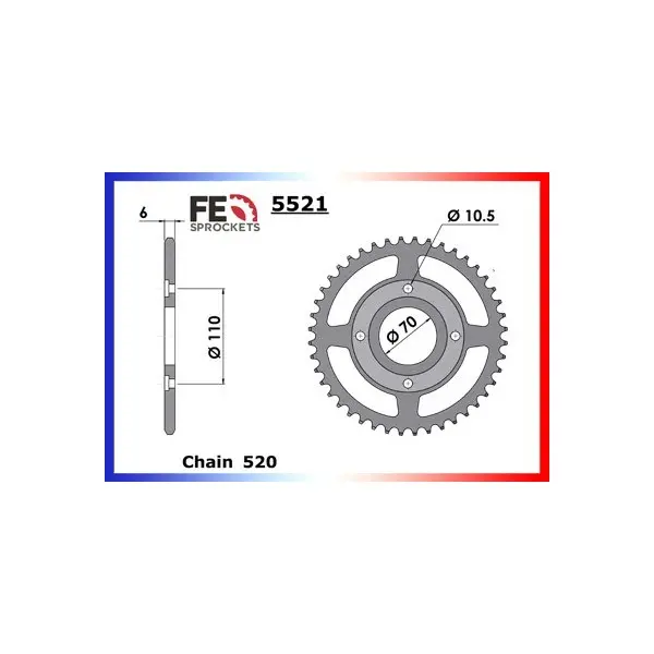 KIT CHAINE FE CB.250.RS.A/B '80/81 14X44 MX