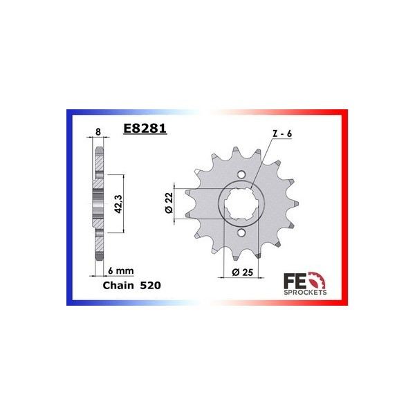 KIT CHAINE FE CB.250.RS.C/D '82/83 14X44 RX/XW.SR 