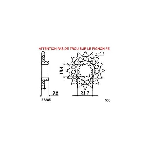 KIT CHAINE FE CR.250.RG '86 14X51 MX 