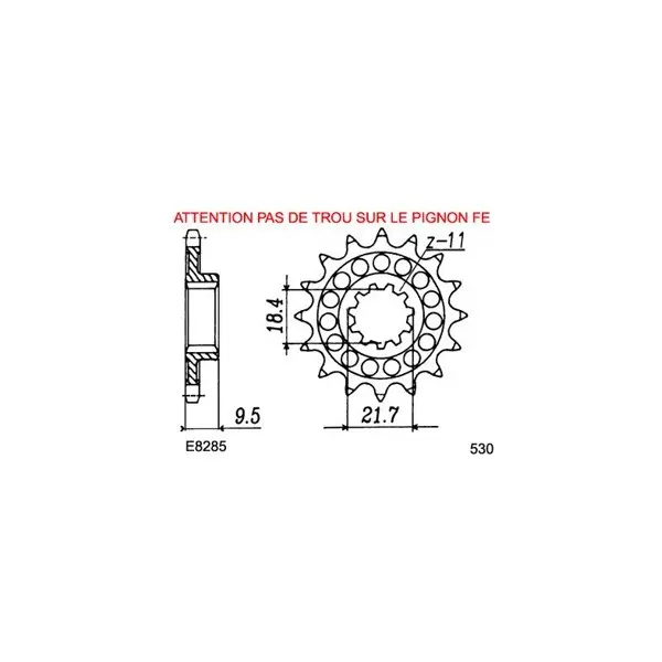 KIT CHAINE FE CR.250.RG '86 14X51 MX