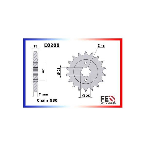 KIT CHAINE FE CB.500.F/K '72/77 17X34 RX/XW.SR 