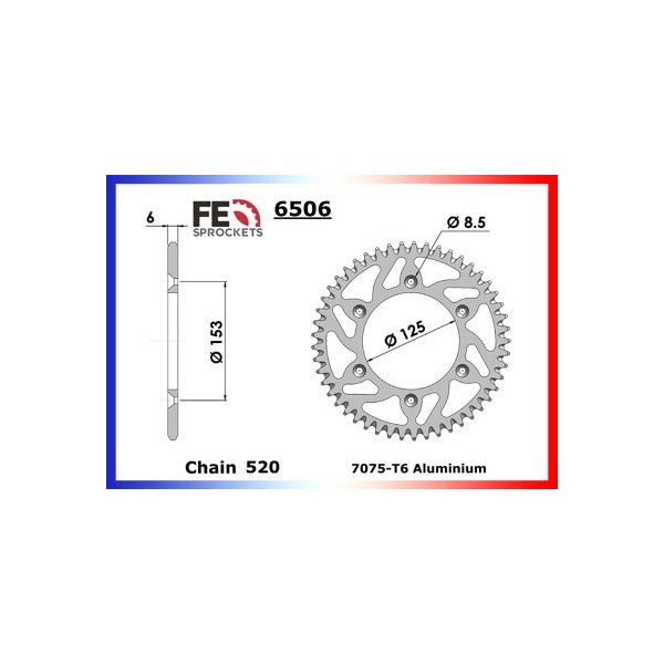 KIT CHAINE FE CR.125.RD/RE '83/84 13X51 R* 