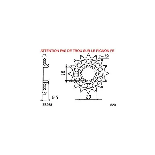 KIT CHAINE FE CR.125.R '98/99 13X51 MX*