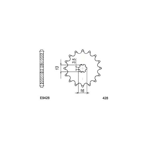 KIT CHAINE FE GT.80.E/RG.80 '81 14X43 R* 