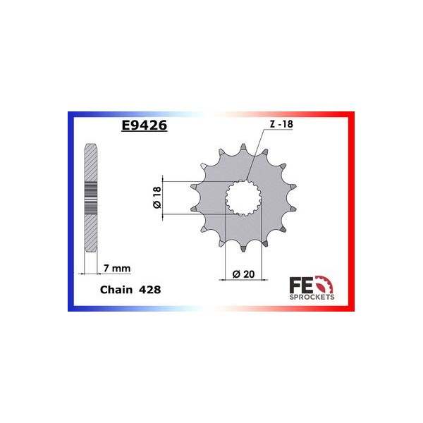 KIT CHAINE FE DR.125.S '82/84 14X47 OR 