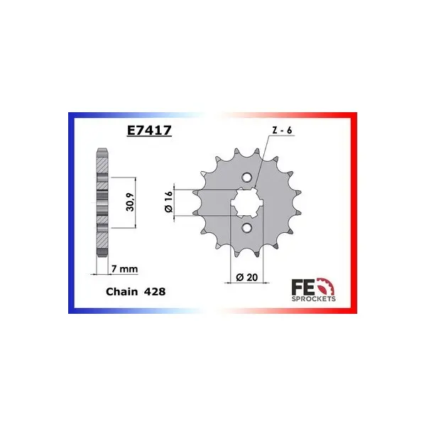 KIT CHAINE FE KMX.125 '99/03 16X48 RX/XW.SR