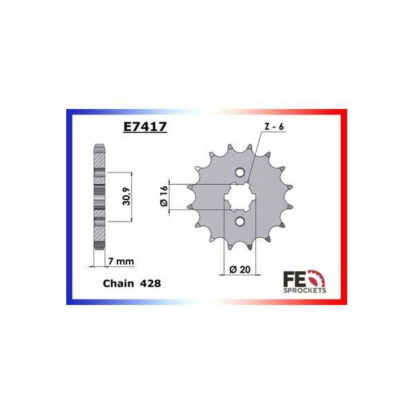 KIT CHAINE FE KDX.125 '90 16X52 Rµ 