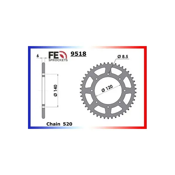 KIT CHAINE FE KLR650'87/89-TANGAI'89 15X43 RX/XW.SR