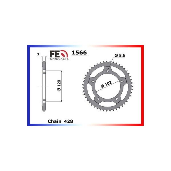 KIT CHAINE FE RS.50 '99/05 #428 12X47 RX/XW.SR 