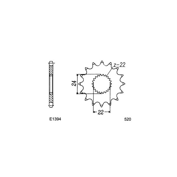 KIT CHAINE FE 125AF1 FUTURA / EUROPA'90/93 16X38 OR# 