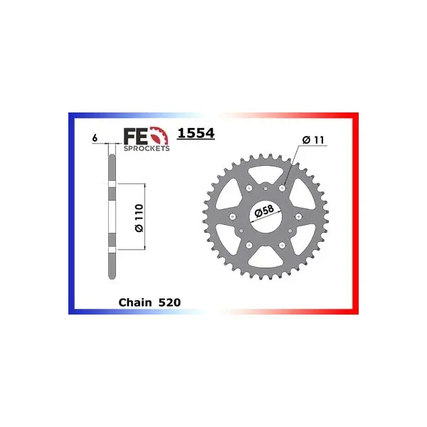 KIT CHAINE FE 125.CLASSIC '95/96 15X40 XWUR