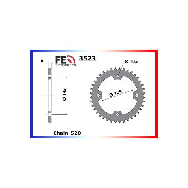 KIT CHAINE FE BAROSSA.170 MAGNA '05- 12X40 OR* 