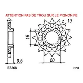 PIGNON HONDA CR125R '87/03 12 520