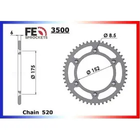 COURONNE ACIER COUR AC YZ125/250/490 80/98 54