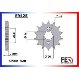 PIGNON SUZ TS125R '89/96 17 428