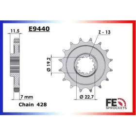 PIGNON SUZ DR125S '85/09 13 428