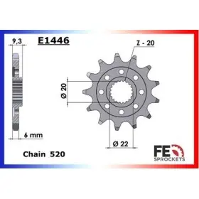 PIGNON PSB SHERCO.300.ENDURO 3.0 i-F'10/11 13 520