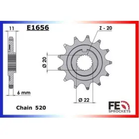 PIGNON PSB SHERCO 2.5 I-F'10/13-3.0.SE i 4T'10/13 13 520