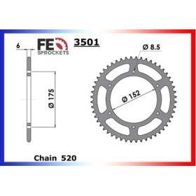 COURONNE ACIER WR.200'91/97-TTR.250'96/04 52 520
