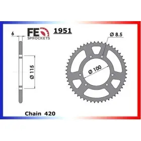 COURONNE ACIER GILERA 50.GSM '99/03 53 420