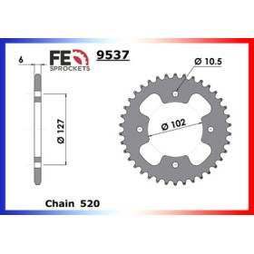 COURONNE ACIER POLARIS 500.PREDATOR '02/07 38 520