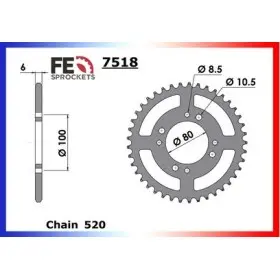 COURONNE ACIER COUR AC GSX250 46 520