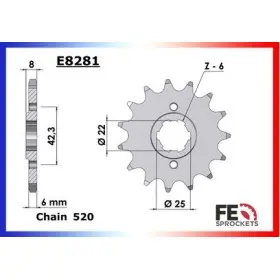 PIGNON HONDA CB250RSA/RSDC 13 520