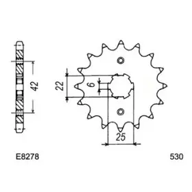 PIGNON HONDA CB250T/N-CB360 15