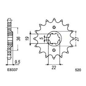 PIGNON HONDA CR250Z/B/C/D/E/F 13