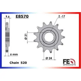 PIGNON HONDA CR250R '88/08 15 520
