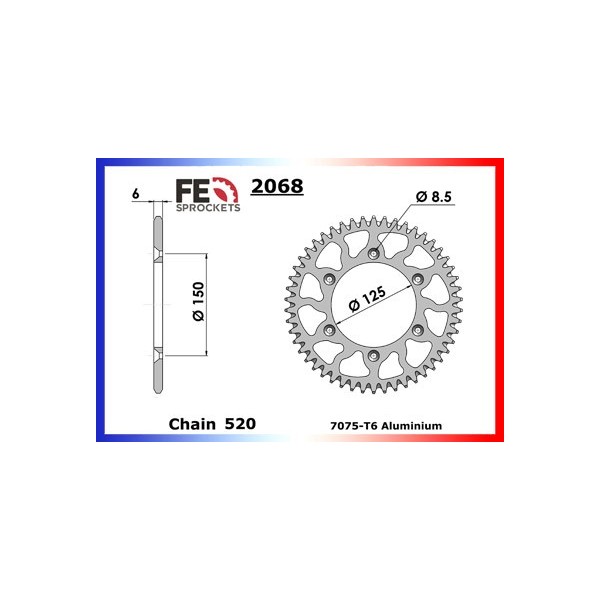 COURONNE ALU KTM 125.MX/GS '91/04 39 520 