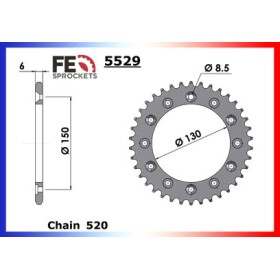 COURONNE ACIER COUR AC XLR250 82/83 48 520